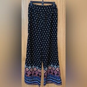Black Geometric Xhilaration Wide Leg Lounge Pants Size Medium